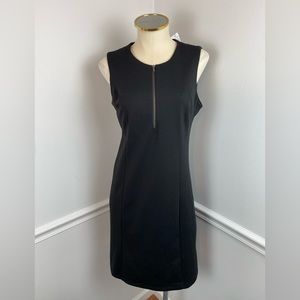 CHRISTOPHER & BANKS Black Knit Sleeveless Dress Zipper Detail NWT | Size 4 | LBD